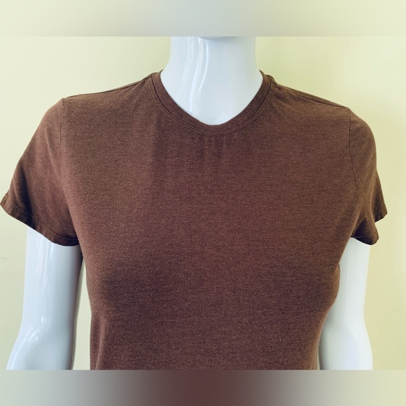 Jones New York lot of 2 bamboo & cotton blend tops brown & cream crew neck US M - Picture 5 of 14